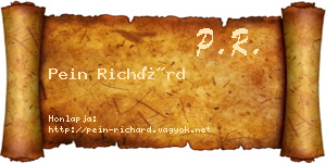 Pein Richárd névjegykártya